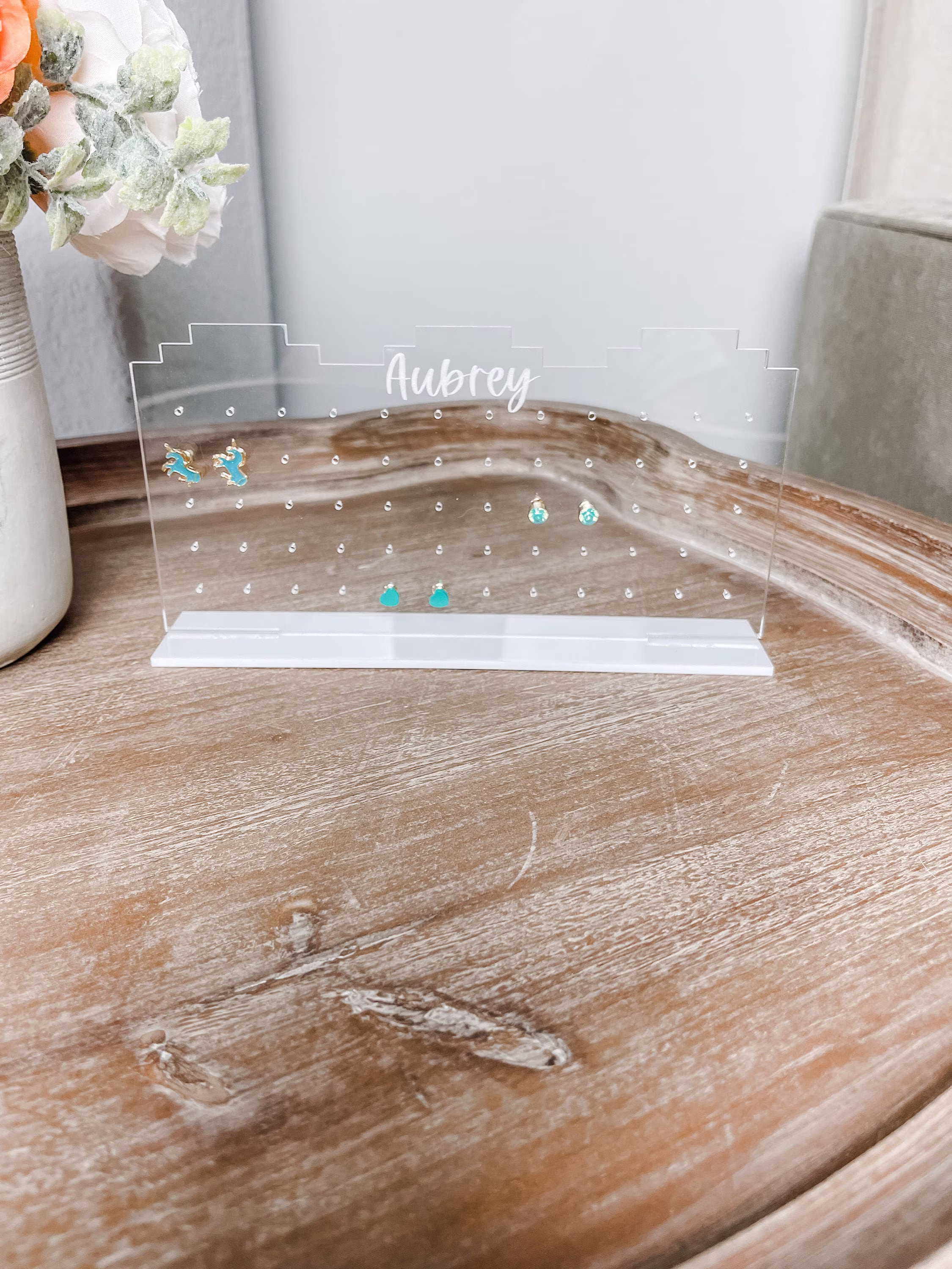 Earring Stand, Holder, Personalized Acrylic Jewelry Organizer, Display, Large Art Deco Stand