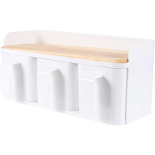 Readcly - Condiment Container Seasoning Box Set Spice Jars Seasoning Food Storage Containers Salt Sugar Pepper Spice Jar Storage Rack for Home