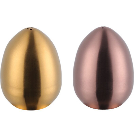 Fvbjd - Stainless steel egg seasoning jar kitchen salt and pepper shaker with three holes Gold + Rose Gold