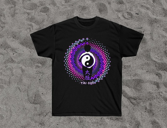 Tai Chi Yin Yang Ultra Cotton Tee Shirt, Spiral Energy, Qigong