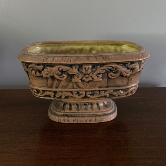 Vintage Embossed Ceramic Footed/Pedestal Planter - Inarco Japan E-3901