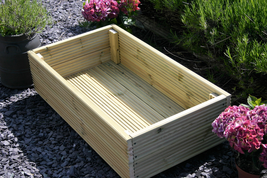 Raised Vegetable Grow Bed Outdoor Kitchen Garden Wooden Patio Veg Planter Choice Of Size