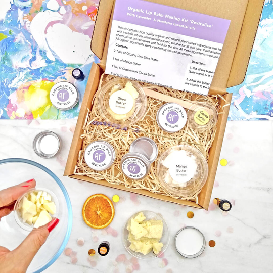 Mandarin Organic And Vegan Lip Balm Making Kit Box Gift