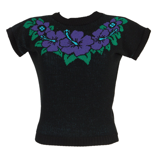 Black/Purple Hibiscus Hunny - "Daphne Jumper