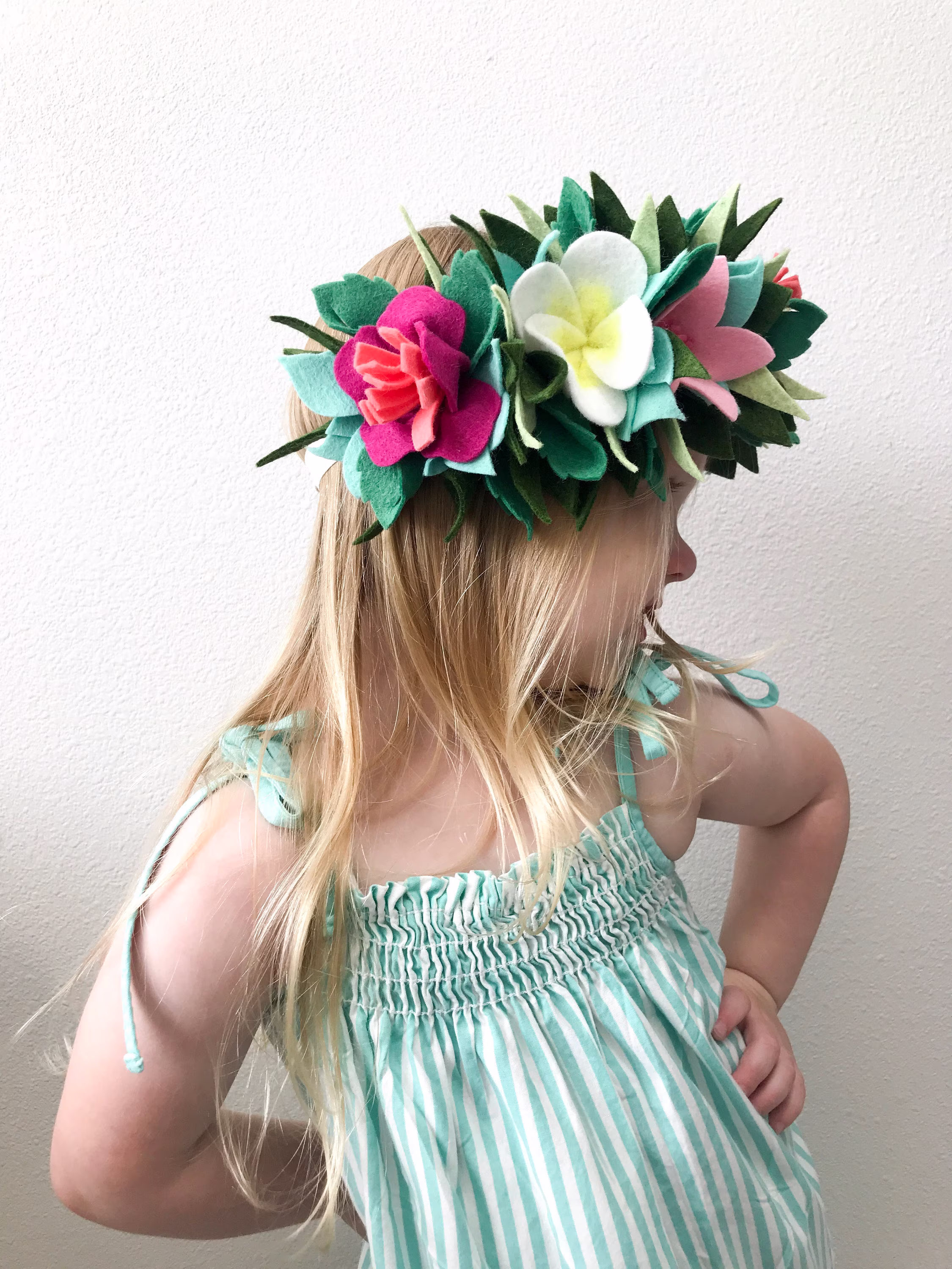 Tropical Flower Crown, Floral Felt Flowers