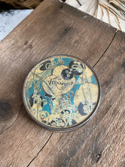 Verna Fleur Ca. Perfume Co Vintage Powder Tin
