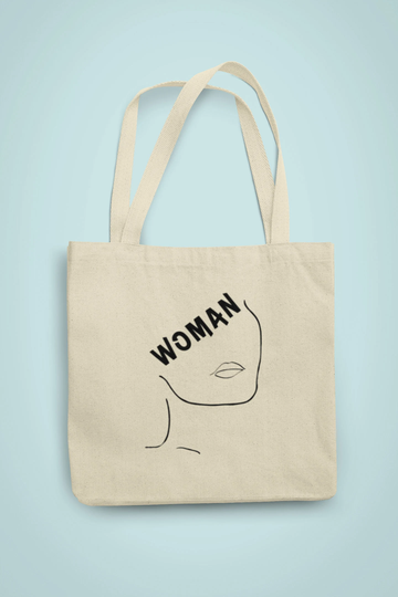 Woman Eco Tote Bag, 100% Organic Cotton, Sustainable Fashion, Feminism, Feminist, Eco-Friendly Shoppers, Reusable Bags