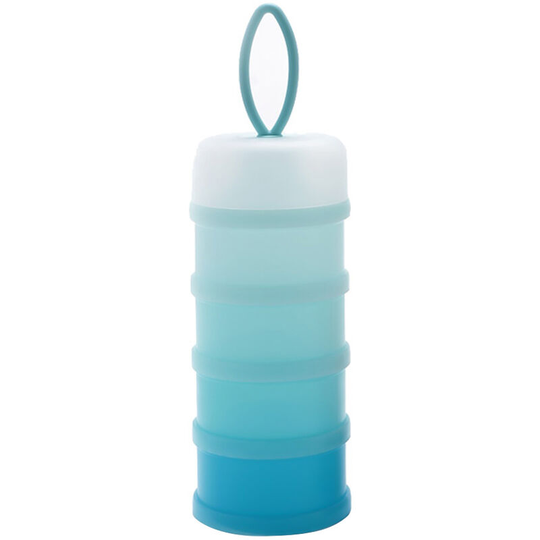 Portable 4-Layer Baby Formula Dispenser Travel Baby Milk Powder Container with Carry Handle Storage Container for Snacks Nuts Candy, Blue - Blue