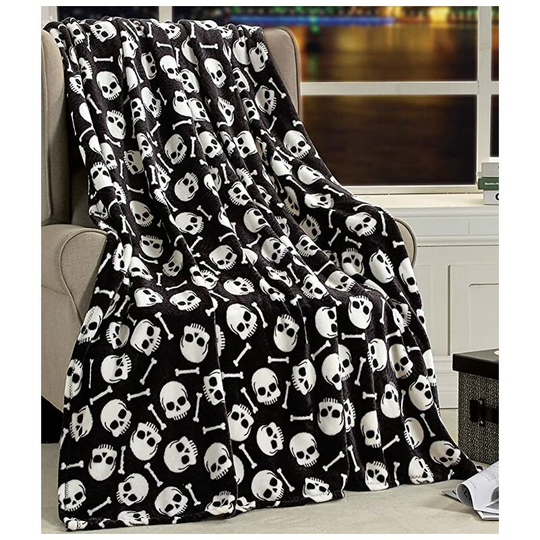 Elegant Comfort Lightweight Throw Blanket- Halloween Themed, Soft, Cozy and Plush- Throw Blankets, Perfect for Lounging This Spooky Season, 50 x 60