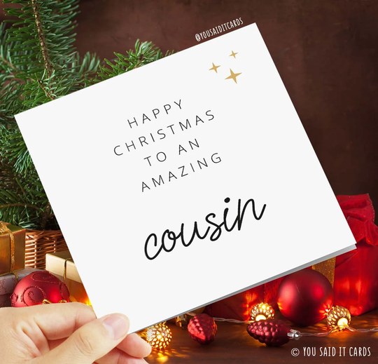 Happy Christmas To An Amazing Cousin - Card For Xmas Seasonal Cards Simple Family Nice Festive