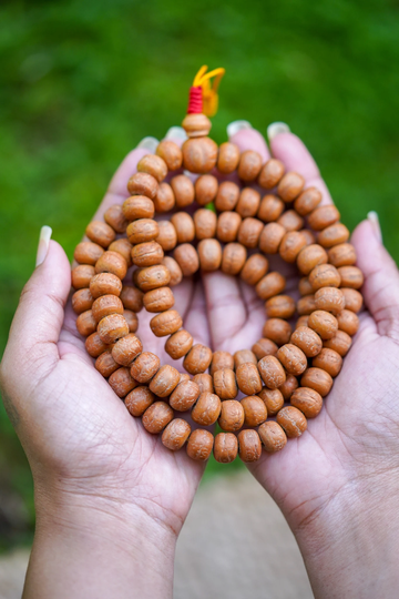 Seasonal Sale - Natural Bodhi Bead Wrist Mala | Antique Old 108 Beads From Nepal Phoenix Eye Genuine Japa Seed