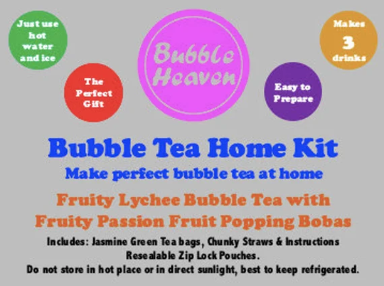 Fruity Lychee Bubble Tea With Passion Fruit Popping Bobas