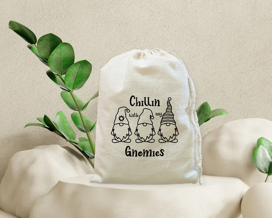 Christmas Cotton Canvas Holiday Party Favor Bags, Cookie, Candy & Treat Bag Drawstring Pouch, Gift Bag, Favor Bag