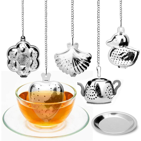 Stainless Steel Tea Infusers, 6 pcs Tea Infuser, Tea Infuser with Stainless Steel Chain, Tea Filter Mesh Balls, for Infusing Loose Tea, Spices and