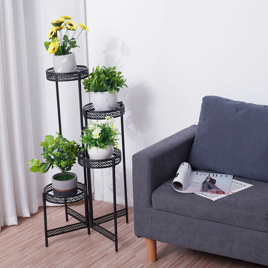 Vintage Cast Iron Free Standing Garden Plant Flower Pot Holder Tall Indoor Decor, Large 53x90cm