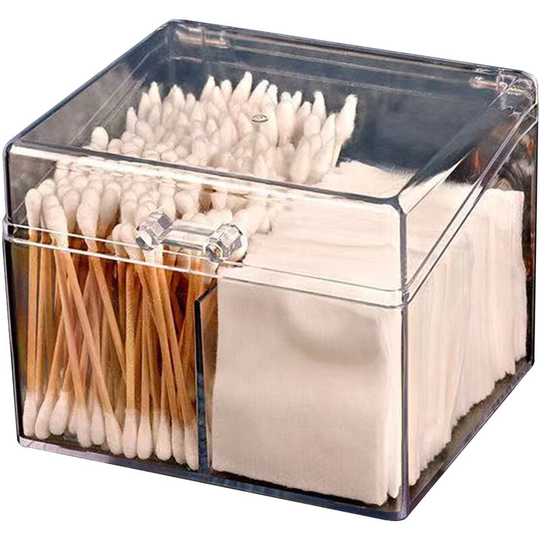 Cotton Swab Holder Flossers Box Case Acrylic Cotton Ball Pads Gauze Swab Holder Plastic Makeup Lipstick Organizer for Makeup Sponges,Type3