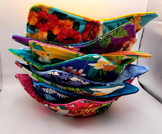 Hawaiian/Tropical Print Bowl Cozy To Protect Your Hands From Hot & Cold 8 Color Combinations