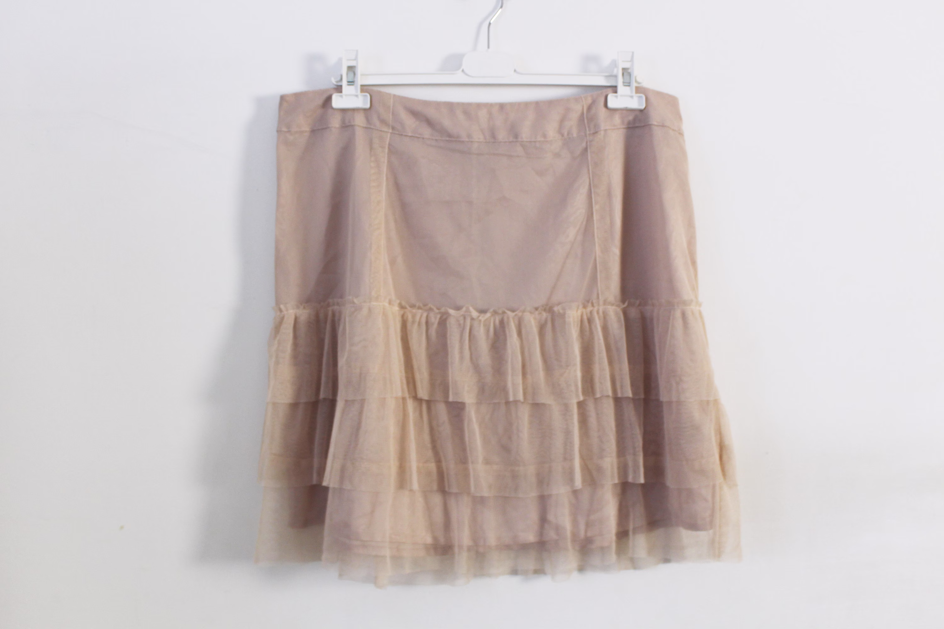 Vintage Blush Pink/Powder Tutu Fluffy Tulle Mesh Mini Skirt Xl, UK 16, Usa 12, Eur 44