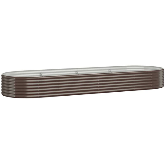 Vidaxl - Garden Planter Powder-coated Steel 322x100x36 cm Brown Brown
