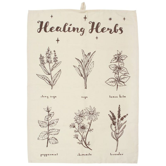 Something Different - Healing Herbs Tea Towel (One Size) (Brown/Cream) - Brown/Cream