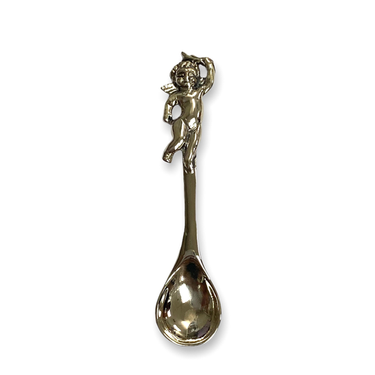 Victorian Style Cupid Salt Spoon 925 Sterling Sliver
