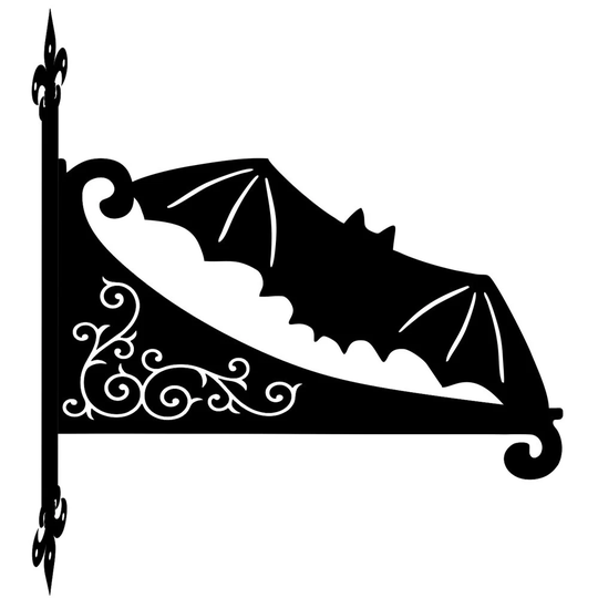 Bat Ornamental Scroll Hanging Bracket