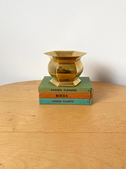Small Brass Planter, Solid Flower Pot, Plant Boho Home