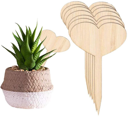 50 Pieces Plant Tags, Strong Wooden Garden Tag Eco-Friendly Outdoor Plant Tags, Garden Labels Signs for Flower Vegetable Seed Garden Nursery (Heart)