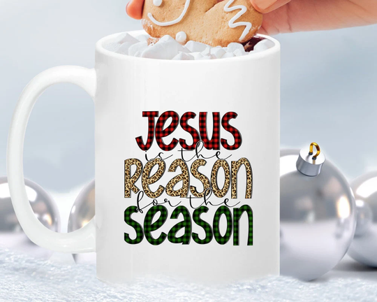Jesus Is The Reason For Season Coffee Mug Christmas, 11 Oz Christmas Coffee Mug, Cute