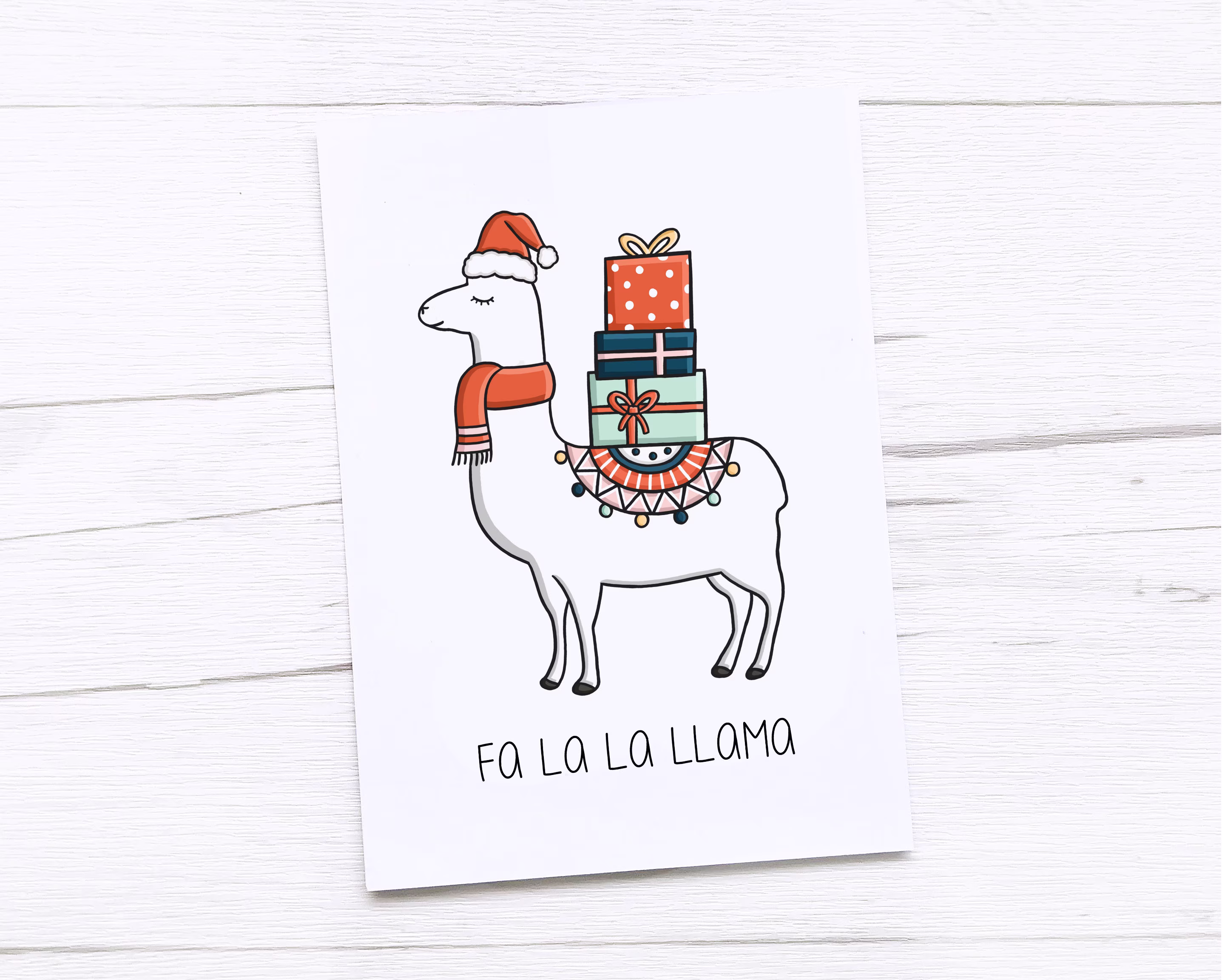 Happy Christmas Card | Merry Llama