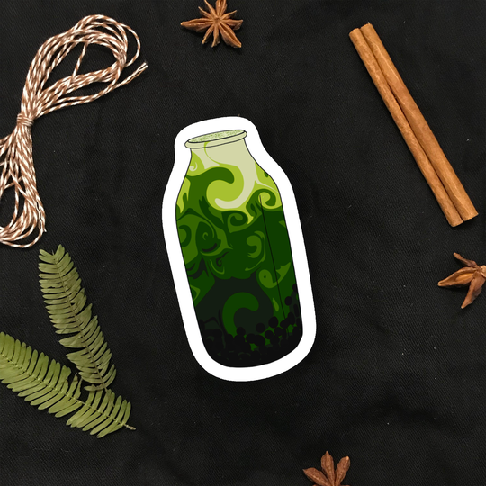 Matcha Swirling Milk Tea | Green, Milk, Herbal, Boba, Caffeine, Magic, Healing, Natural, Earthy, Tincture, Potion, Remedy, Naturopathic