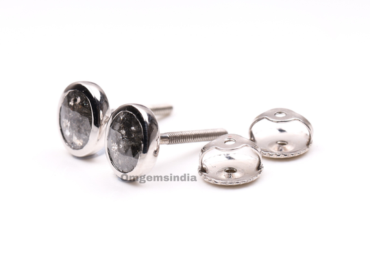 Salt & Pepper Diamond Stud Earrings | Pairs Piercing Jewelry Studs Om0087