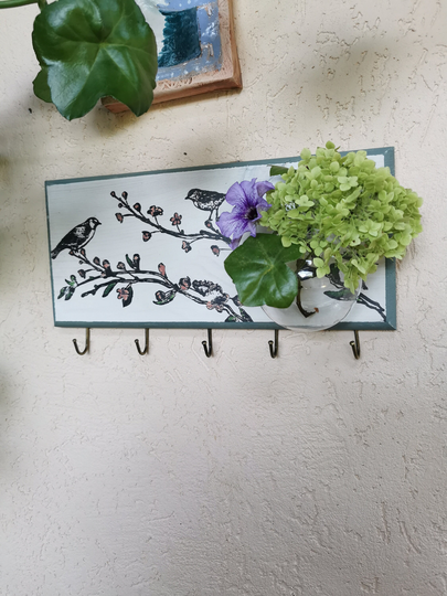 Entryway Organizer, Wall Decor Rustic Chic Farmhouse, Key Holder, Coat Rack, Art For Entryway, Hanger, Sign Organizer