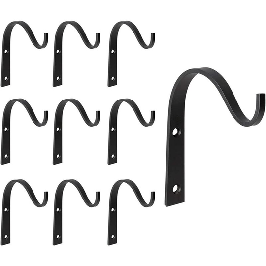 10 Pack Iron Wall-mounted Hooks for Hanging Bird Feeders, Indoor Outdoor Home Decor, 3 In