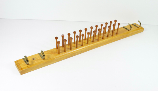 Vintage Wood Tie Rack Belt Holder Mask Necklace Jewelry Mudroom Organizer Motel