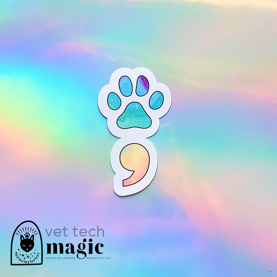 Veterinary Medicine Sticker, Vet Tech Semicolon Nurse Veterinarian Assistant, Gift For Vet Week