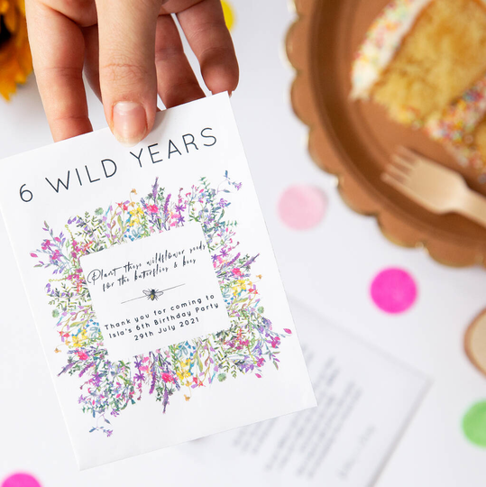 10 'Wild Years' Wildflower Seed Packet Party Favours