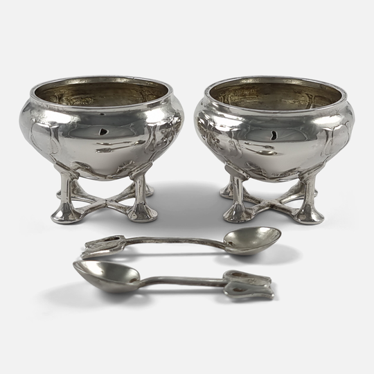 Pair Of Art Nouveau Silver Salt Cellars, Liberty & Co, 1900