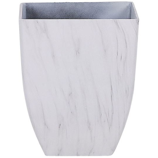 Outdoor Indoor Plant Flower Pot Square 35 x 35 x 42 cm Marble Effect Miro - White