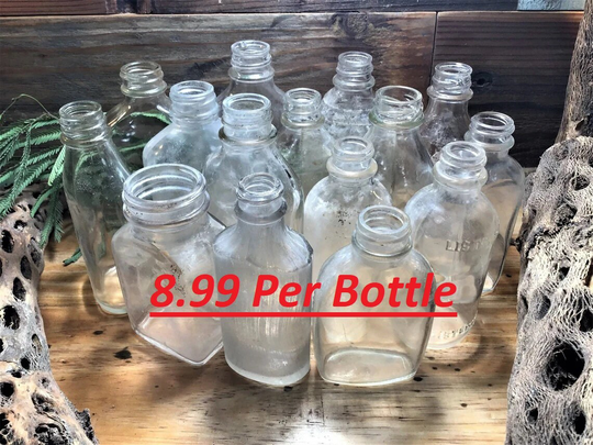 Vintage Medical Clear Bottles. Pharmaceutical Tablet Bottles, Apothecary Pharmacist Elixir