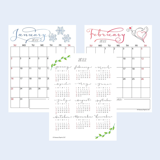 2023 Monthly Calendar | Choose Your Start Month 8.5x11 Seasonal Mother's Day Gift Birthday