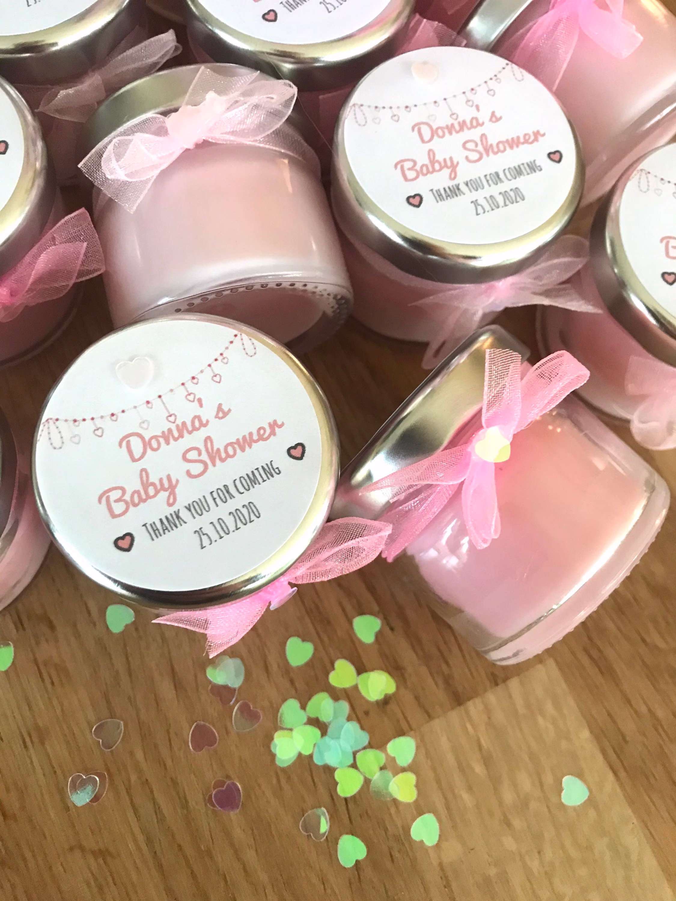 15 Heart Baby Shower Mini Candles, Gift For Guests, Theme Favours, Favors, Keepsakes