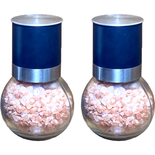 Fvbjd - Compact Salt and Pepper Grinder Set with Adjustable Coarseness - Fully Ceramic black
