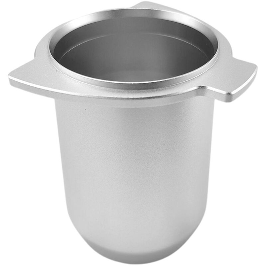 54mm Two Ears Coffee Dosing Cup Convenient Aluminum Barista Espresso Powder Selector For Cafe Shop (Silver)