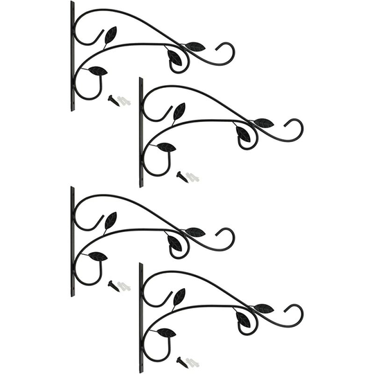 Naxunnn - 4x wall support in powder coated steel, crochet for flower pot, garden, wind chilles, hanging basket, with screws and ankles (4 rooms