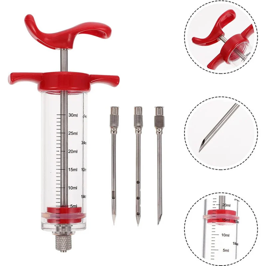 Marinade Syringe Meat Injector Sauce Syringe Juicer Professional Marinade for Turkey Beef Chicken Turkey Meat Roasts bbq