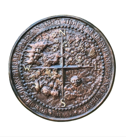 Stepping Stone, Elegant Four Season Compass Décor, Stone, 11"x1.25