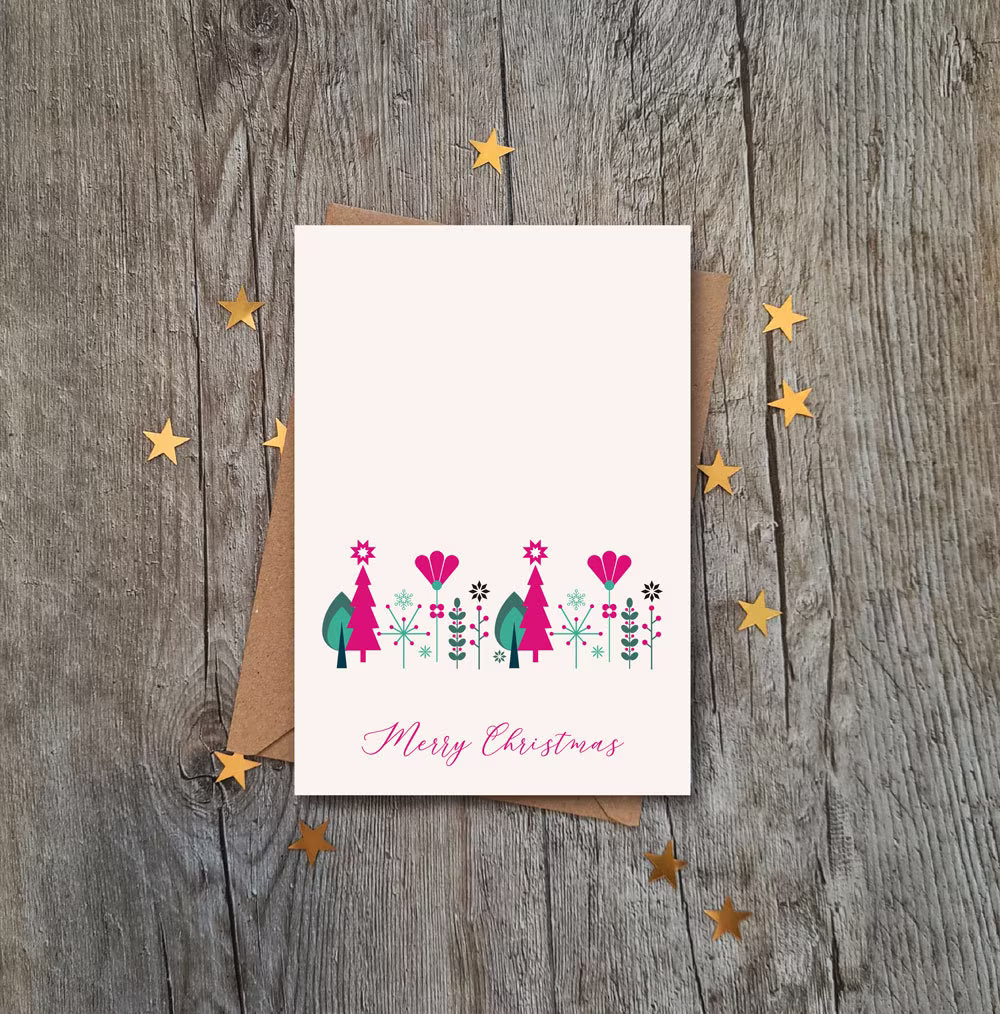 Scandi Winter Forest Xmas Card | Merry Christmas Holidays Seasons Greetings Designer Design Wife Husband