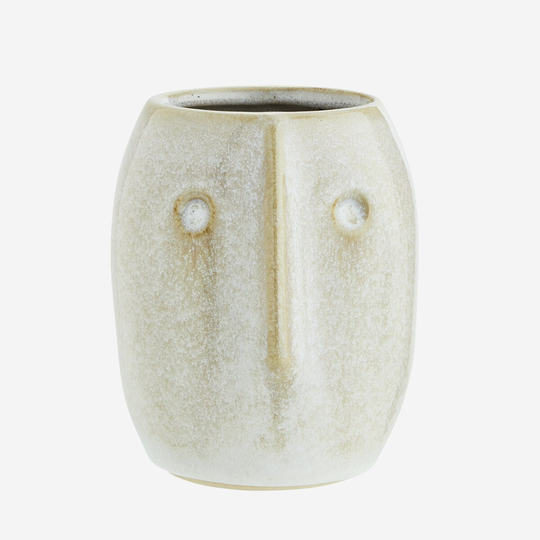 Small White Head Planter - Ceramic Face Plant Pot Unique Modern Boho Cactus Indoor House Succulent Hani