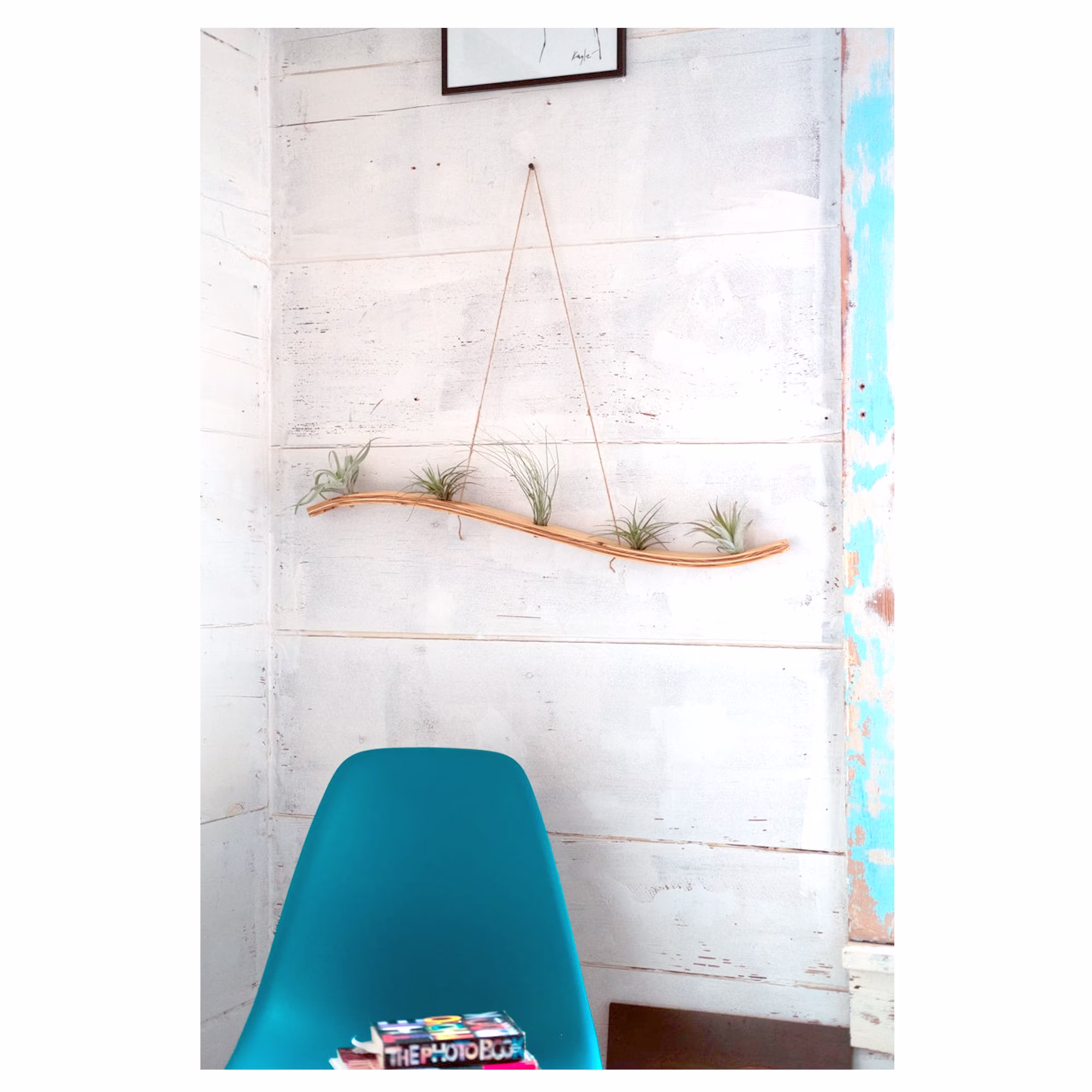 Large Wave Air Plant Hanger, Holder, Display, Boho Wall Hanging, Hanging Planter Indoor, Geometric Hanger